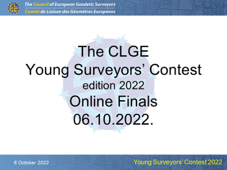 CLGE Young Surveyors’ Contest Finals – Register and Save the Date
